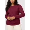 imageArachampampCloz Womens Soft Knit Sweater Fall Dressy Casual Pullover TopsAdark Red
