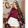 imageArachampampCloz Womens Soft Knit Sweater Fall Dressy Casual Pullover TopsAdark Red