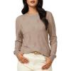 imageArachampampCloz Womens Soft Knit Sweater Fall Dressy Casual Pullover TopsAdeep Apricot