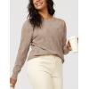 imageArachampampCloz Womens Soft Knit Sweater Fall Dressy Casual Pullover TopsAdeep Apricot