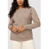 imageArachampampCloz Womens Soft Knit Sweater Fall Dressy Casual Pullover TopsAdeep Apricot