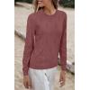 imageArachampampCloz Womens Soft Knit Sweater Fall Dressy Casual Pullover TopsAdusty Red