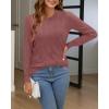 imageArachampampCloz Womens Soft Knit Sweater Fall Dressy Casual Pullover TopsAdusty Red