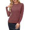 imageArachampampCloz Womens Soft Knit Sweater Fall Dressy Casual Pullover TopsAdusty Red