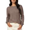 imageArachampampCloz Womens Soft Knit Sweater Fall Dressy Casual Pullover TopsAdusty Rose