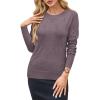 imageArachampampCloz Womens Soft Knit Sweater Fall Dressy Casual Pullover TopsAgray Purple