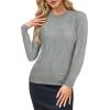 imageArachampampCloz Womens Soft Knit Sweater Fall Dressy Casual Pullover TopsAlight Grey