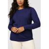 imageArachampampCloz Womens Soft Knit Sweater Fall Dressy Casual Pullover TopsAnavy