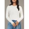imageArachampampCloz Womens Soft Knit Sweater Fall Dressy Casual Pullover TopsAoff White
