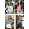 imageArachampampCloz Womens Soft Knit Sweater Fall Dressy Casual Pullover TopsAoff White