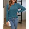 imageArachampampCloz Womens Soft Knit Sweater Fall Dressy Casual Pullover TopsApeacock Blue