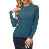 imageArachampampCloz Womens Soft Knit Sweater Fall Dressy Casual Pullover TopsApeacock Blue