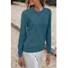 imageArachampampCloz Womens Soft Knit Sweater Fall Dressy Casual Pullover TopsApeacock Blue