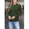 imageArachampampCloz Womens Soft Knit Sweater Fall Dressy Casual Pullover TopsStriped Army Green Black