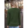imageArachampampCloz Womens Soft Knit Sweater Fall Dressy Casual Pullover TopsStriped Army Green Black