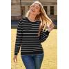 imageArachampampCloz Womens Soft Knit Sweater Fall Dressy Casual Pullover TopsStriped Black White