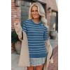 imageArachampampCloz Womens Soft Knit Sweater Fall Dressy Casual Pullover TopsStriped Blue White