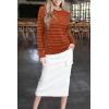 imageArachampampCloz Womens Soft Knit Sweater Fall Dressy Casual Pullover TopsStriped Pumpkin Black