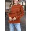 imageArachampampCloz Womens Soft Knit Sweater Fall Dressy Casual Pullover TopsStriped Pumpkin Black