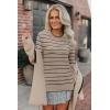 imageArachampampCloz Womens Soft Knit Sweater Fall Dressy Casual Pullover TopsStriped Taupe Black