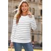 imageArachampampCloz Womens Soft Knit Sweater Fall Dressy Casual Pullover TopsStriped White Black