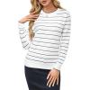 imageArachampampCloz Womens Soft Knit Sweater Fall Dressy Casual Pullover TopsStriped White Black