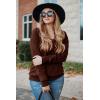 imageArachampampCloz Womens Soft V Neck Long Sleeve Fall Casual Regular Fit Sweater TopsBrown