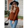 imageArachampampCloz Womens Soft V Neck Long Sleeve Fall Casual Regular Fit Sweater TopsCaramel