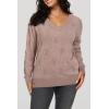 imageArachampampCloz Womens Soft V Neck Long Sleeve Fall Casual Regular Fit Sweater TopsHeather Khaki