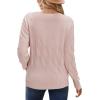 imageArachampampCloz Womens Soft V Neck Long Sleeve Fall Casual Regular Fit Sweater TopsLight Pink02