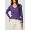 imageArachampampCloz Womens Soft V Neck Long Sleeve Fall Casual Regular Fit Sweater TopsPurple