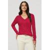 imageArachampampCloz Womens Soft V Neck Long Sleeve Fall Casual Regular Fit Sweater TopsRed