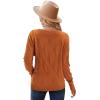 imageArachampampCloz Womens Soft V Neck Long Sleeve Fall Casual Regular Fit Sweater TopsRed Caramel