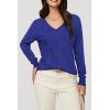 imageArachampampCloz Womens Soft V Neck Long Sleeve Fall Casual Regular Fit Sweater TopsRoyal Blue