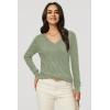 imageArachampampCloz Womens Soft V Neck Long Sleeve Fall Casual Regular Fit Sweater TopsSage Green