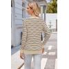 imageArachampampCloz Womens Soft V Neck Long Sleeve Fall Casual Regular Fit Sweater TopsStriped Apricot Black