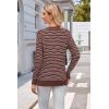 imageArachampampCloz Womens Soft V Neck Long Sleeve Fall Casual Regular Fit Sweater TopsStriped Brown White