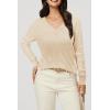 imageArachampampCloz Womens Soft V Neck Long Sleeve Fall Casual Regular Fit Sweater TopsWhite Apricot 02