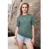 imageArachampampCloz Womens Summer Fall Lightweight Tops Short Sleeve Dressy BlouseGrey Green