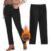 imageArachampampCloz Womens Thin Fleece Lined Jeans High Waisted Stretch Warm Straight Leg Pants 2025Black