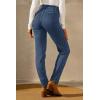 imageArachampampCloz Womens Thin Fleece Lined Jeans High Waisted Stretch Warm Straight Leg Pants 2025Blue