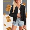imageArachampampCloz Womens Waffle Cropped Cardigan Ultra Stretchy 2025 Spring Soft Chunky Button Business Casual SweatersBlack