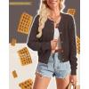 imageArachampampCloz Womens Waffle Cropped Cardigan Ultra Stretchy 2025 Spring Soft Chunky Button Business Casual SweatersBrown Coffee