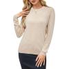 imageArachampampCloz Womens Wool Blend Classic Crew Neck Casual Fall SweatersAapricot