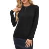 imageArachampampCloz Womens Wool Blend Classic Crew Neck Casual Fall SweatersAblack