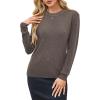 imageArachampampCloz Womens Wool Blend Classic Crew Neck Casual Fall SweatersAcoffee