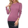 imageArachampampCloz Womens Wool Blend Classic Crew Neck Casual Fall SweatersAdark Pink