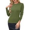 imageArachampampCloz Womens Wool Blend Classic Crew Neck Casual Fall SweatersAgrass Green
