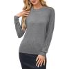 imageArachampampCloz Womens Wool Blend Classic Crew Neck Casual Fall SweatersAgray