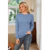 imageArachampampCloz Womens Wool Blend Classic Crew Neck Casual Fall SweatersAlight Blue